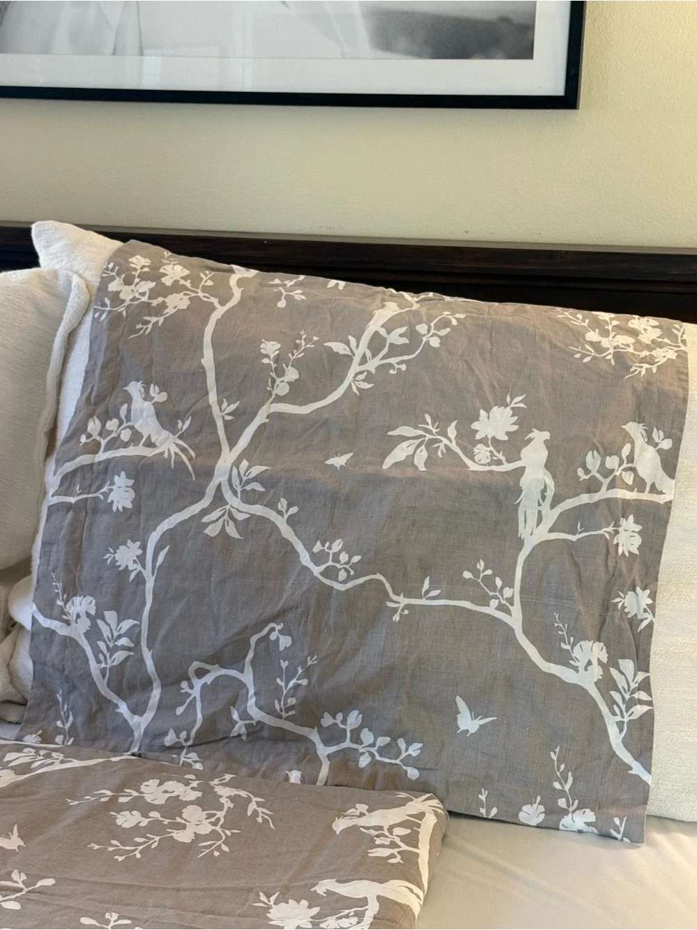 Ballard designs queen linen duvet cover and 1 euro sham